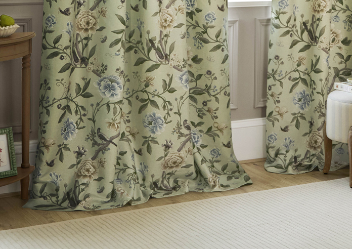 Porcelain Garden Pencil Pleat, Sage - Ready Made Curtains - Image 6